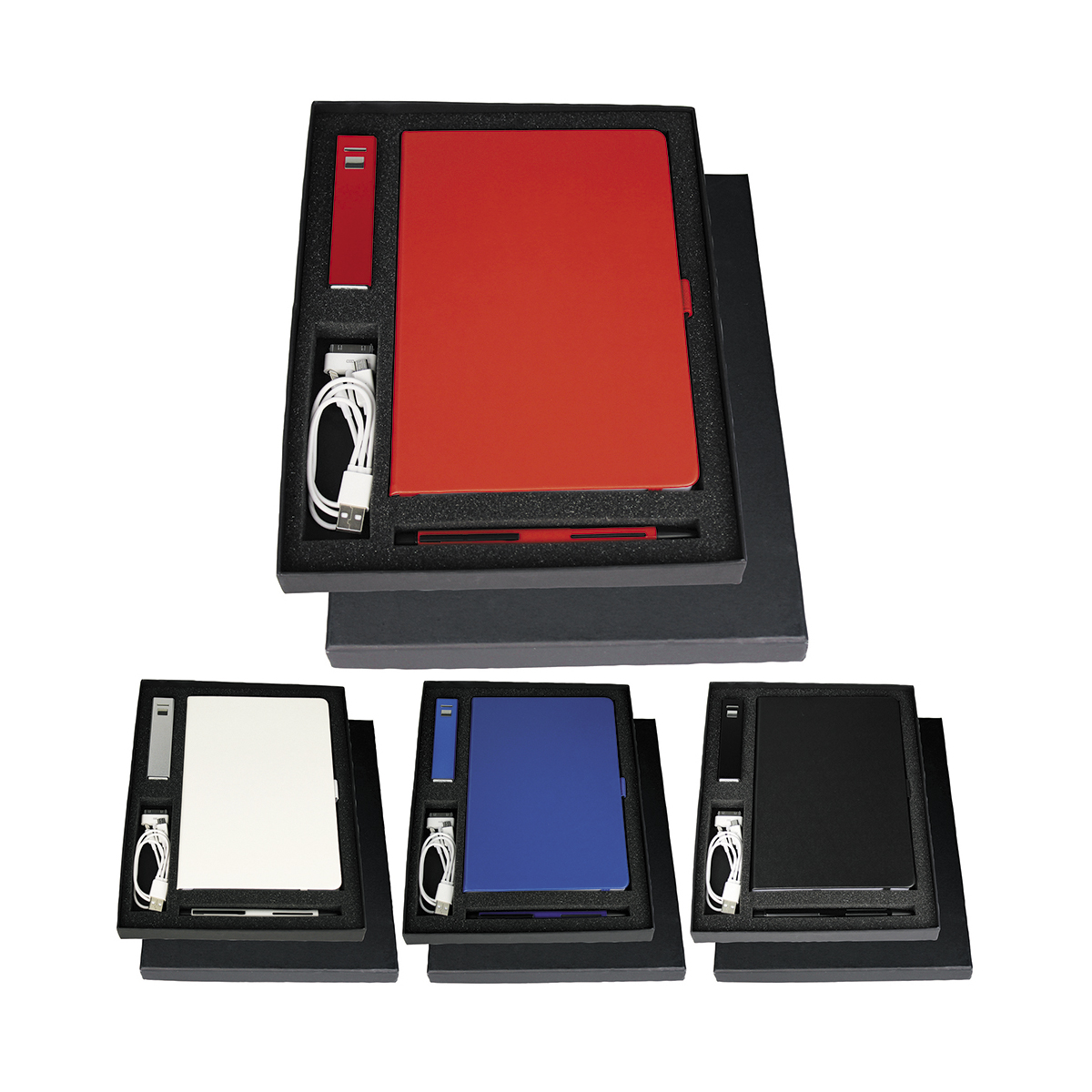 elevate journal gift set with charger, usb stick and pen